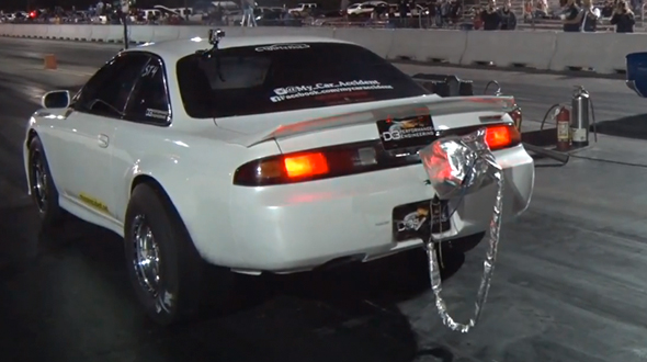 Video: This Flame-Spitting 1,500-HP Supra-Powered S14 Kills The 1320