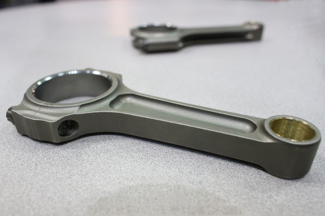 Manley's Pro Series LT1 connecting rod (foreground) and H-beam rod (background.