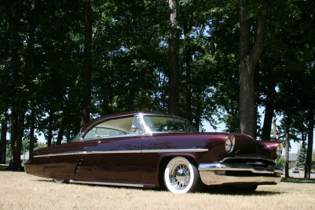 One of the longer kustoms at the festival-a 54 Lincoln that is long and low.