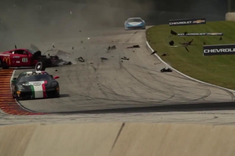 Video: Huge Ferrari Crash at Road America!
