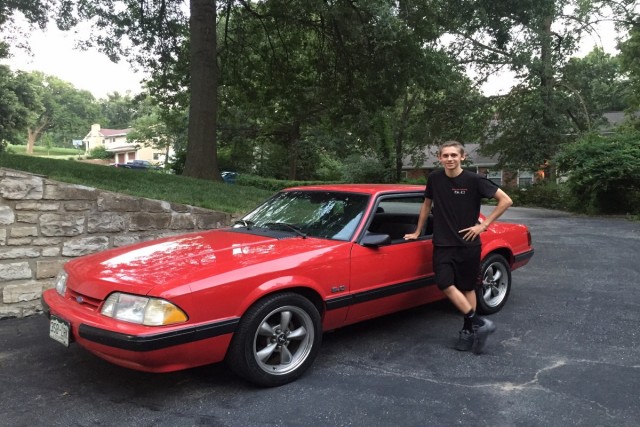 "Reece held up his end of the bargain, so I held up mine," Malcolm says. Therefore, here's Reece's Fox Mustang, a 1990 LX coupe. Th coupe sat for 10 years before the previous owner decided to sell, and Malcolm and Reece were glad to take it off his hands.