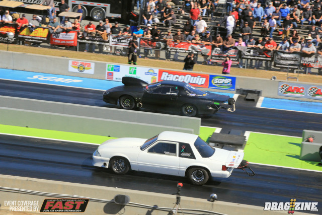 Barry Mitchell is running well in his new car debut sporting an 800 cubic inch beast from Fulton. His best was in Q2 of Outlaw Drag Radial with a 4.17 at 181 putting him second in class.