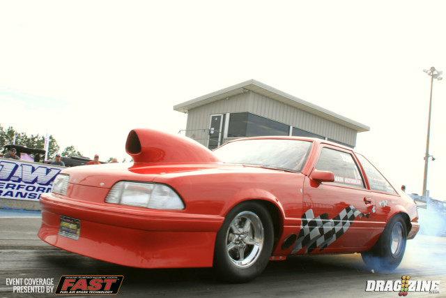 In Nitrous Express/Unlimited Products/ Ultimate Converter Concepts/Salvato Designs Nitrous X Darren Hilterbran scored top qualifier and was faster every round to the final where he met with number two qualifier and top MPH holder Tim Knieriem who took the holeshot at the starting line but fell off pace to a 5.07 at 123 allowing Hilterbran to drive around with low ET for the weekend 4.673 at 143.