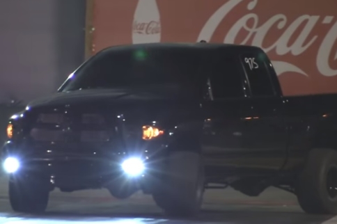 Video: Wicked 4-Wheel Drive Dodge Ram Runs 9's!