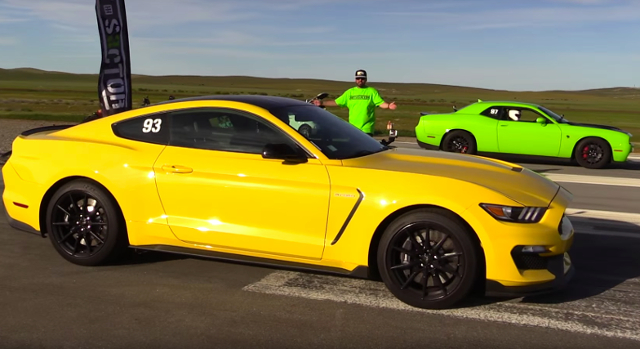 Video: Stock For Stock - Hellcat Challenger Vs. Shelby GT350