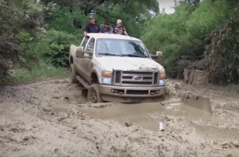 Video: Ford Super Duties Battle Through Muck