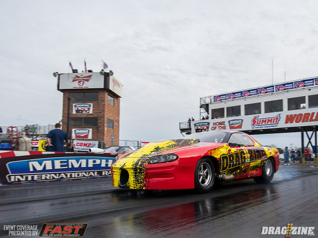 DragZine's own James Lawrence has Project BlownZ back in action after hurting the engine at Lights Out 7. Lawrence made a planned-shut off 4.50 pass to check things out and will be turning the blown Camaro loose later tonight.