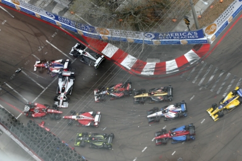 Video: Massive Indycar Pileup at St. Pete's