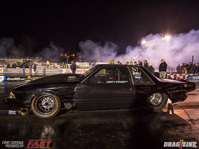 Former Outlaw 275 record holder Marty Stinnett made his return to the track today after suffering a devastating crash at Holly Springs' Fall Brawl last year. Marty and the Souther Speed Racing team thrashed to get the fox body to Memphis and made a soft test hit to get a feel for the car, but don't expect this car to be anything but fast, and soon!