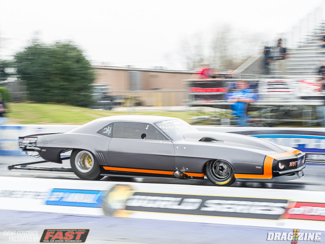 Drag Weeker Tom Bailey finally made a full pass in his insane twin-turbo Camaro during the first qualifying session. Bailey laid down a 4.33 at 171 MPH to land in the #9 spot. With nearly 4,000 HP on tap, expect Bailey to lower that number as he fine-tunes his power management for small tires.
