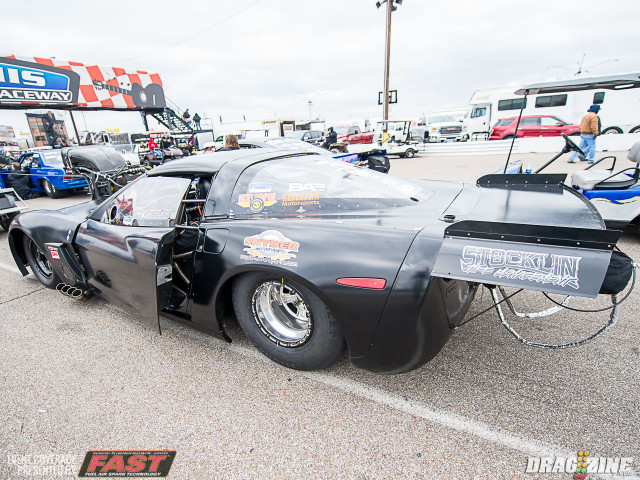 Kyle Huettel put the world on record watch alert with a wicked 3.88 at 198 MPH in round one. That is insane speed for a blown car and just a tick off the world record, held by the same car with Jason Michalak behind the wheel.