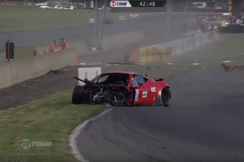 Video: Yet Another Horrible, Nasty Ferrari Crash In GT Tour Race