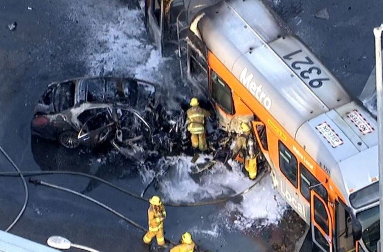 Video: Possible Street Race In Southern Los Angeles Ends In Inferno