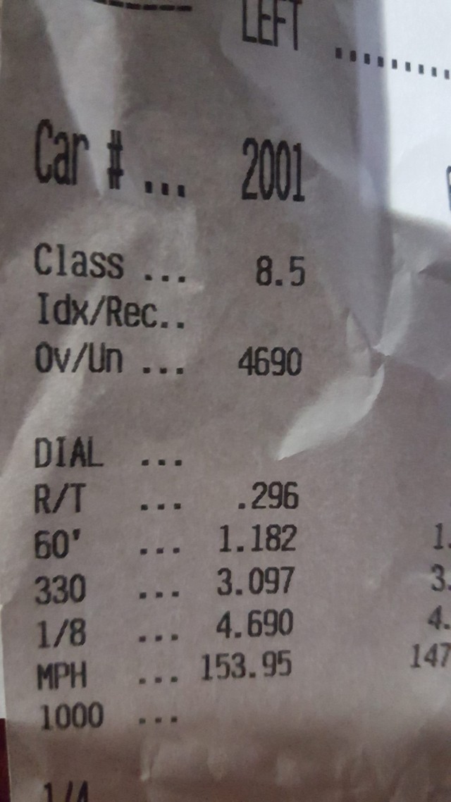 The proof is just that! Some very impressive numbers on the 235 radials, including a 1.593 backsplit showing off the horsepower.