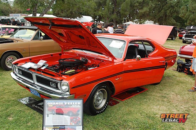 Brent and Kathleen Stewart’s Hemi Orange 1971 Dodge Demon.