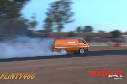 LS-Swapped Van Does Massive Burnouts