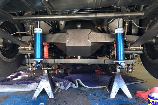 Calvert Racing mono-leafs, combined with Smith Racecraft Assassin Bars and Menscer shocks suspend a Racecraft 9-inch housing filled with Strange Engineering's finest components.