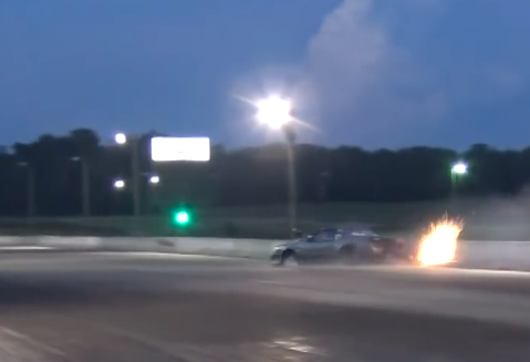 This moment when Stevie's wheelie bars touched the wall show just how crossed up the Shadow was going through the finish line. The fact that Stevie kept the car on all four tires is a true testament to his driving abilities!