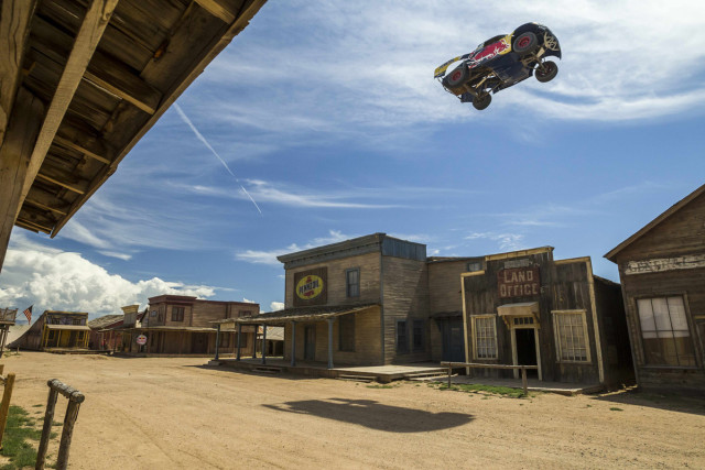 Bryce Menzies jumps at Red Bull New Frontier at Bonanza Creek Ranch in Santa Fe, New Mexico, USA on 25 August 2016.
