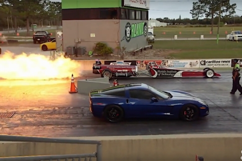 Jay Leno Visits Jet Dragster World Champion & Ends Up in a Drag Race