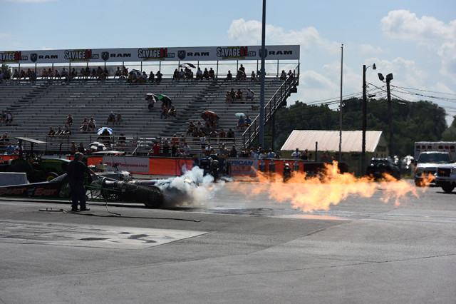 This jet-powered dragster knocked at a 5.4 second quarter mile at more than 290 miles per hour, shaking every window and loose filling in the vicinity on its very brief trip down the track.