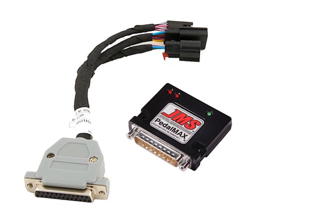 According to JMS, the PedalMAX uses an OEM-grade Plug & Play wiring harness, which is designed to connect to the factory accelerator pedal position sensor and OEM harness.