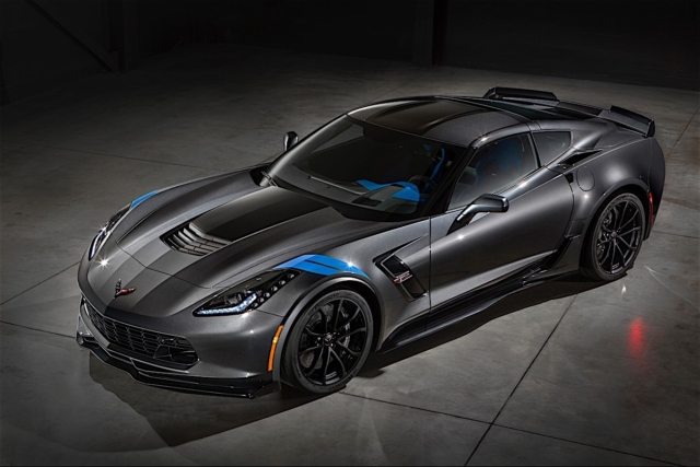 The new 2017 Chevrolet Corvette Grand Sport combines a lightweight architecture, a track-honed aerodynamics package, Michelin tires and a naturally aspirated engine to deliver exceptional performance. The Grand Sport Collector Edition features an exclusive Watkins Glen Gray Metallic exterior with Tension Blue hash-mark graphics, satin black full-length stripes and black wheels. the new Grand Sport combines a lightweight architecture, a track-honed aerodynamics package, Michelin tires and a naturally aspirated engine.