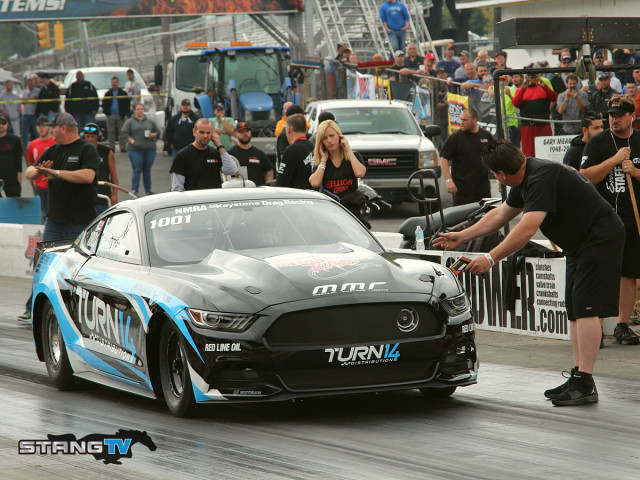 John Urist's first pass on the new Turn 14 sponsored S550 landed him in fourteenth position with a 5.38 at 104 MPH and is sporting a Mod Motor for his new combination.