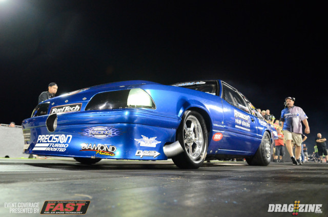 Rich Bruder clicked off a 4.46 to pace the 57-car X275 field early on, but was unseated in the final few pairs down the racetrack by Mean Dean Marinis and his 4.44.