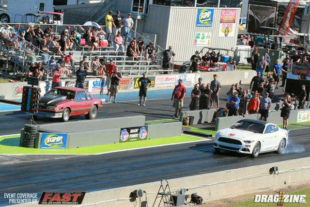 Hannah Sanders would advance again in round two of Induction Solutions Ultimate Street as Bart Tobener spun at the hit in his new ride.