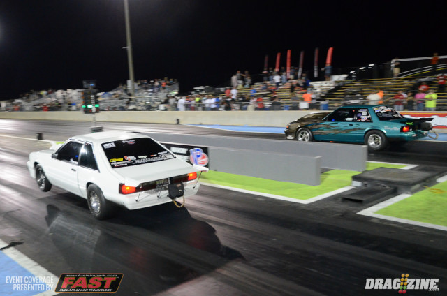 Shawn Pevlor bested Robert Rogers in the semi final of Nitrous X scoring a 4.61 at 156 to Rogers improved 4.78 at 144. Chris Witzel out of Shelby North Carolina will be Pevlor's opponent in the class final. Pevlor and Witzel left together with Witzel getting the front end up and Pevlor eased out front. He took about a car length lead and stayed there scoring a 4.599 at 155.76 to earn the event win to Witzel's 4.709 at 149.33.