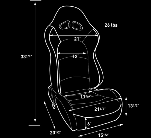 The seat is narrow at only 15.25 inches at the base making it a great solution for tight areas such as a Jeep.