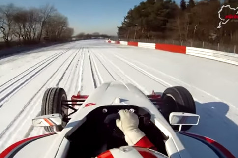 Video: Sliding a Formula Car Around a Snowy Nurburgring