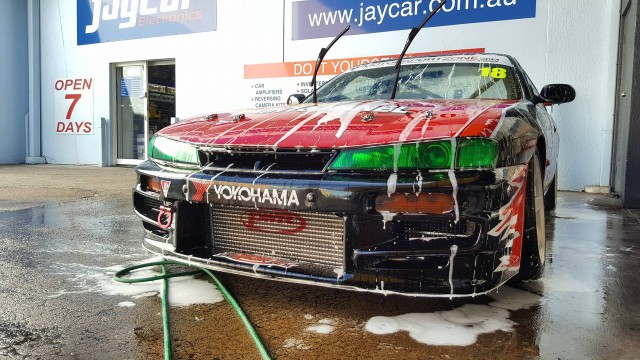 Even while taking a bath, Marinelli's S14 looks menacing. 
