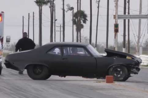 Video: No-Time Nova Crashes Hard, Drives Back To The Pits!