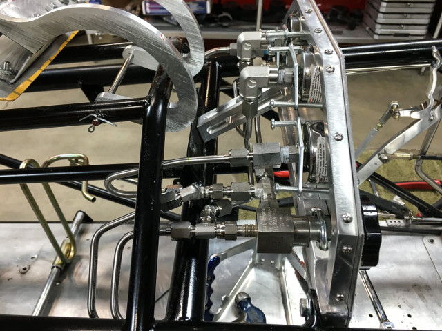 Concern over the difficult competition conditions led Anderson to use dry analog gauges. "When I started building the Arctic Arrow I envisioned a digital dash with custom displays giving me the information needed to arm/launch/pilot the craft. I found what I was looking for but they weren’t rated for subzero conditions… I wasn’t interested in the extra weight required for cockpit heat so I choose dry analog gauges.When I started building the Arctic Arrow I envisioned a digital dash with custom displays giving me the information needed to arm/launch/pilot the craft. I found what I was looking for but they weren’t rated for subzero conditions… I wasn’t interested in the extra weight required for cockpit heat so I choose dry analog gauges.