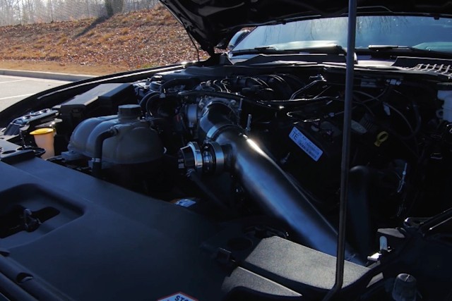 As David pointed out, the combination features a pair of Turbosmart blow off valves – really the only thing visible from the top of the engine that doesn't look factory.