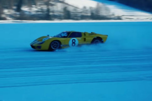 Racing A Ford GT40 On A Frozen Track In Norway