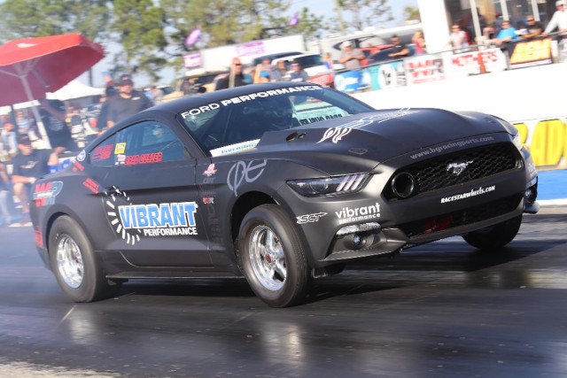 When Brad Gusler told us we was going to leave with the EcoBoost record or push his car onto the trailer, he meant he was ready to run it on the edge. However, he had misfortune in eliminations. His front tires came way up and when the car came back down the rear tires unloaded putting him in a spin. He hit the wall and will have to bring the car back and try for the record another day.