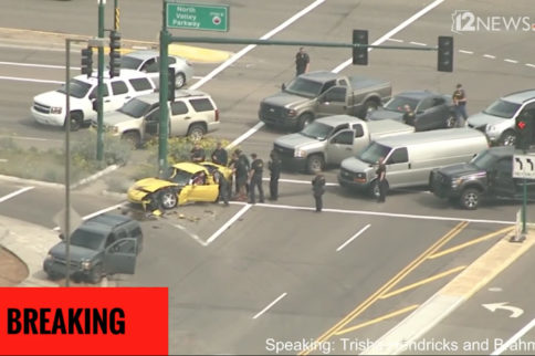 Video: Wild West - Corvette Pursuit Ends In Crash and Gunfire