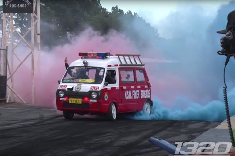 Video: Subaru Microvan With Rear-Mounted LS1 Burns Them Down