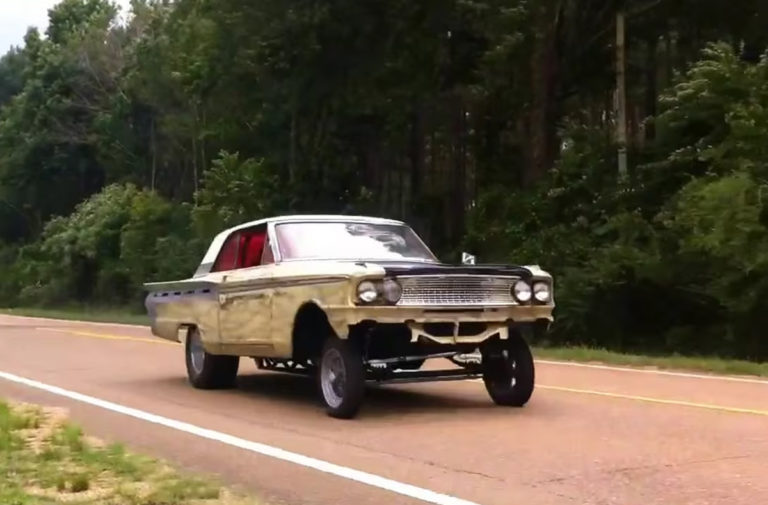 1963 Ford Fairlane Gasser Hits The Drag Strip!