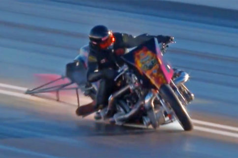 Video: When A Top Fuel Harley Crash Is Unsuccessful