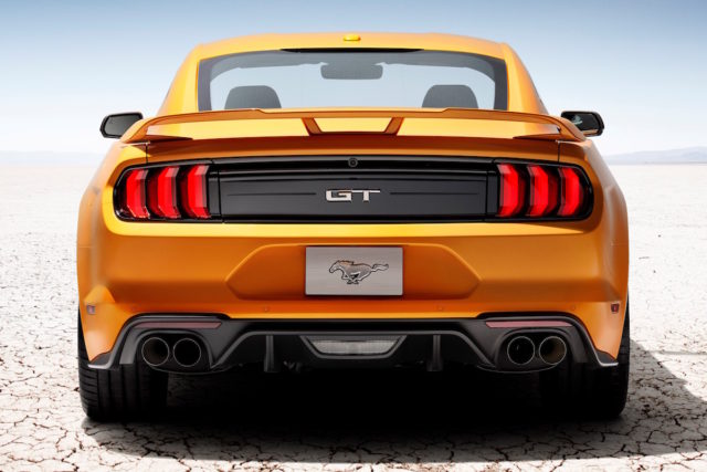 With the addition of active exhaust technology to the 2018 Mustang GT, the car received larger mufflers and retuned resonators.