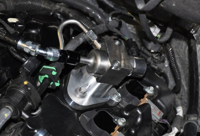 Designed and machined at Livernois Motorsports, the Firestorm high-pressure fuel pump includes a dual-spring design, a lifter drive adapter a low-pressure adapter and the necessary wiring to install it. The company says it offers a 40 percent increase in fuel flow over the stock HPFP.