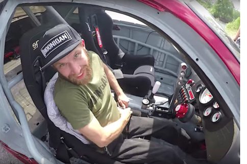 Chairslayer Rob Parsons Drifts RHD R32 With Foot Taped To Gas Pedal
