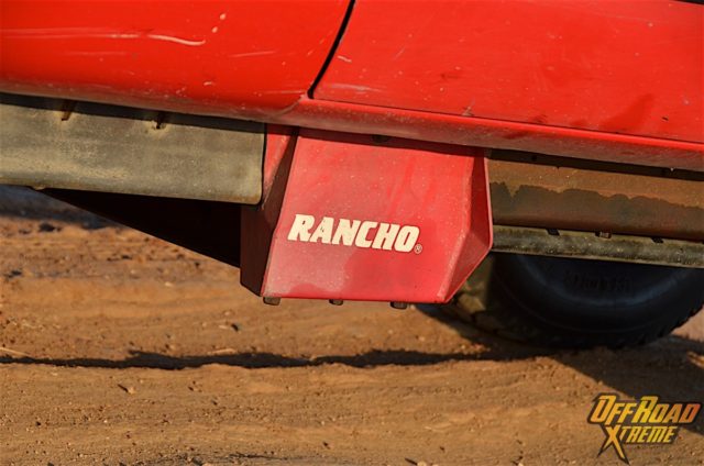 The Rancho torsion bar drop down brackets are faded, but still do their job.