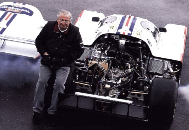 Norbert Singer, father of the 956, sits on his creation. Photo credit: Alchetron