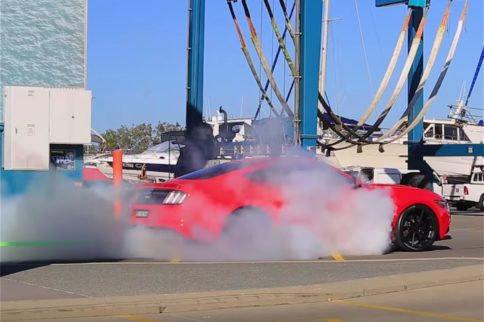 Video: Can A Mustang Pull A 66-Foot Catamaran?
