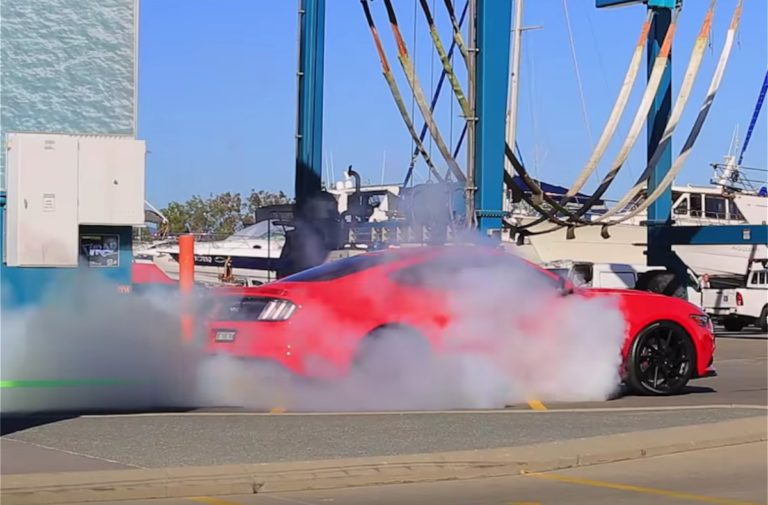 Video: Can A Mustang Pull A 66-Foot Catamaran?